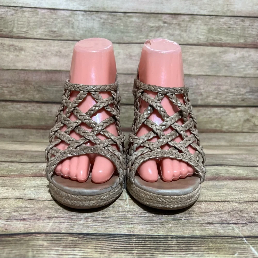 Prada Leather Braided Accent Slingback Sandals